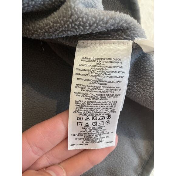 Brooks Brothers Polar Fleece Color‎ Blocked 1/2 Zip Medium Charcoal & Gray - Picture 6 of 7